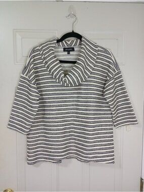 Grayson Pullover Sweaters Womans Gray and White Size Large